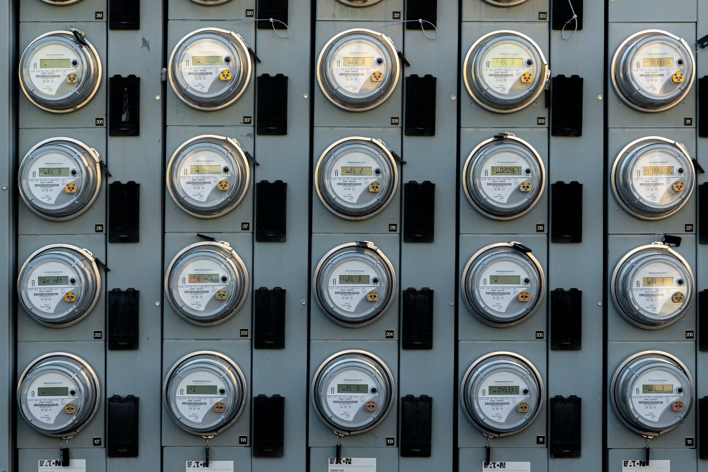 An electricity meter close-up