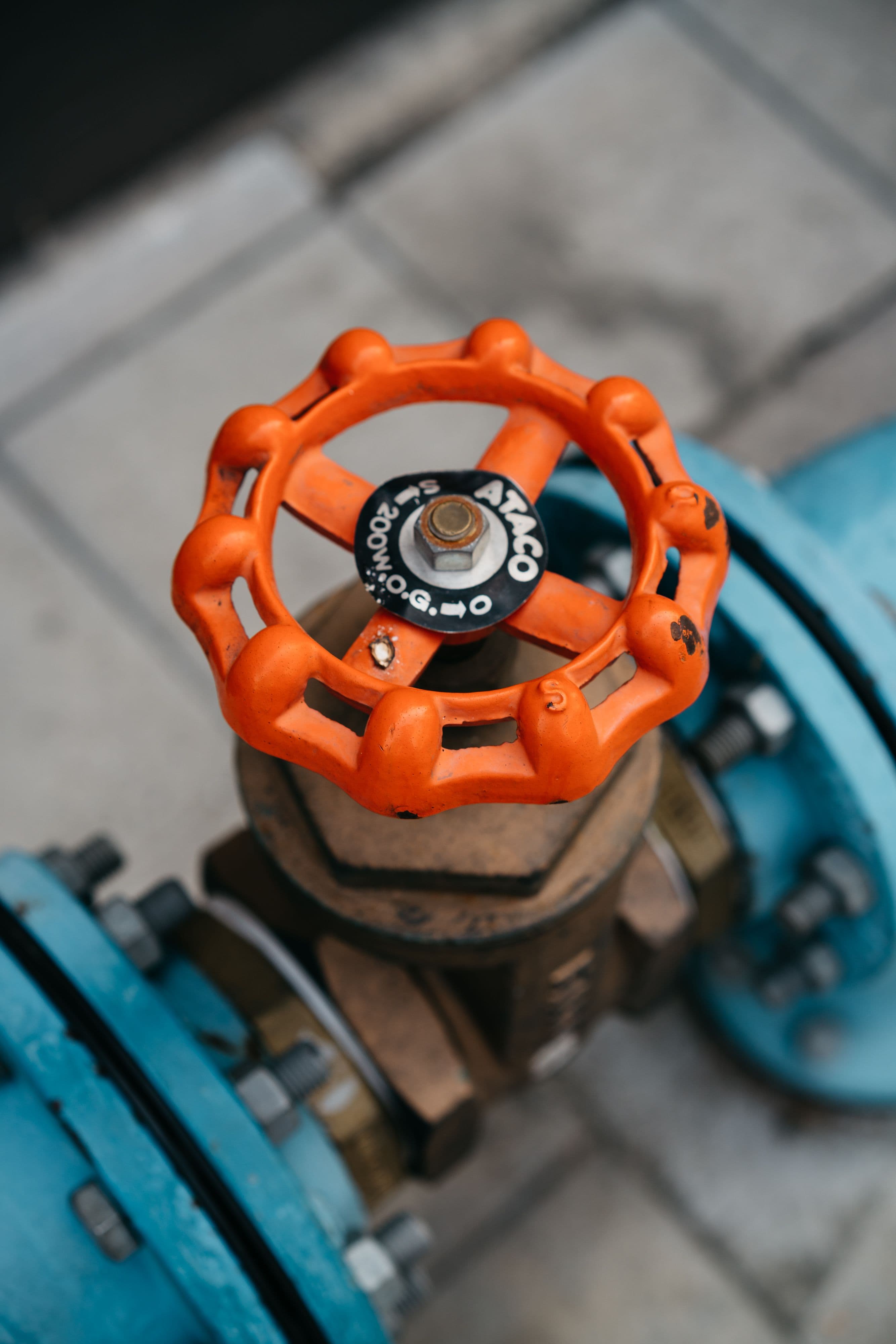 A shut-off valve on site infrastructure